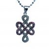 Crystal Mystic Knot Pendant (Premium) Pink Vertical