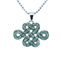 Crystal Mystic Knot Pendant (Standard) Green Horizontal
