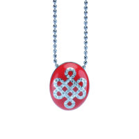 Enamel Crystal Mystic Knot Pendant (Solid Red)