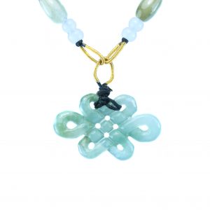 Jade Mystic Knot Pendant with String (small)
