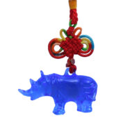 Blue Crystalite Rhino Charm