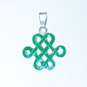 Enamel Mystic Knot Pendant Green