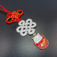 Mystic Knot with Lucky Wealth Cat Charm