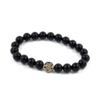 Black Obsidian Bracelet with Mystic Knot (6mm beads)