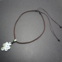 Enhanced Jade Mystic Knot Pendant - Jade (Whitish Green)