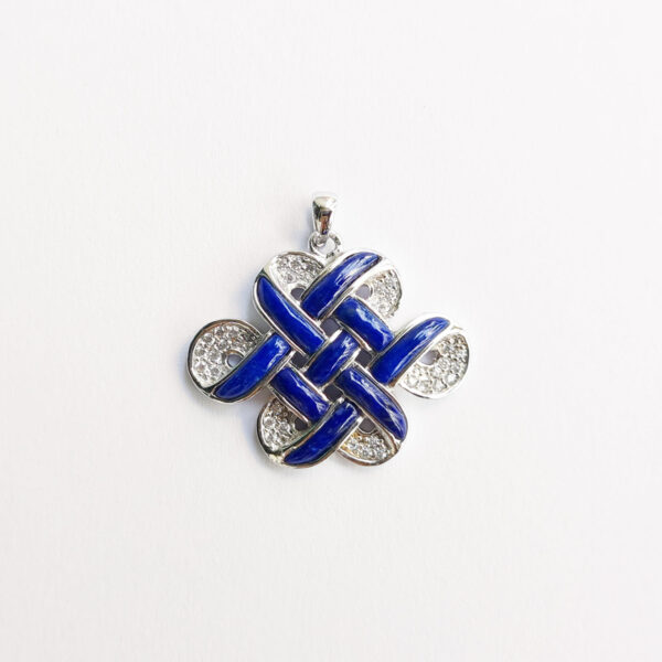 Blue Lapis Lazulli Mystic Knot Pendant - Image 2