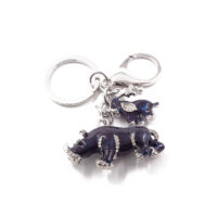 Blue Rhino & Elephant Keychain